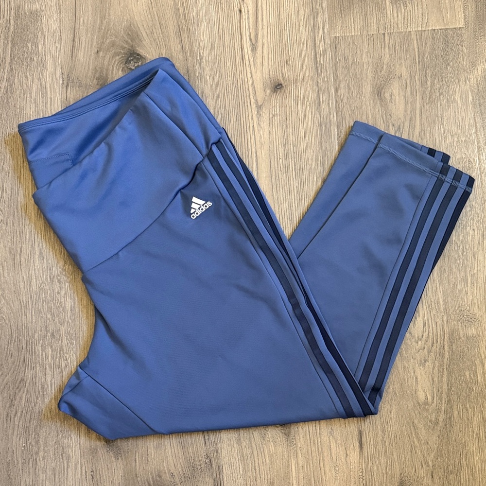 Adidas Blue Leggings with Stripes